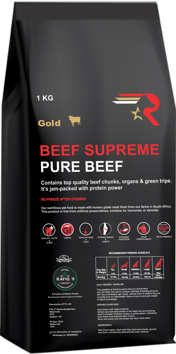 Beef Supreme Pure Beef RawVolution Natural Pet Food in Cape Town