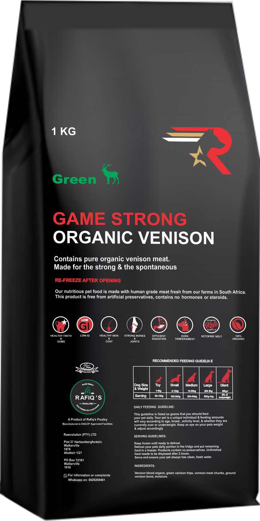 Game Strong - Organic Venison – RawVolution | Natural Pet Food in Cape ...